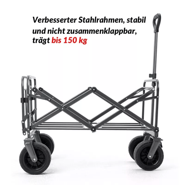 Qunature | Faltbarer Campingwagen – Stabiler Bollerwagen mit 180L Volumen, bis 150 kg belastbar